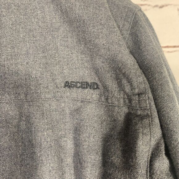 Ascend Gray Button Jacket Sherpa Lined Casual Outdoor Fall Coat Size Large - Picture 7 of 8